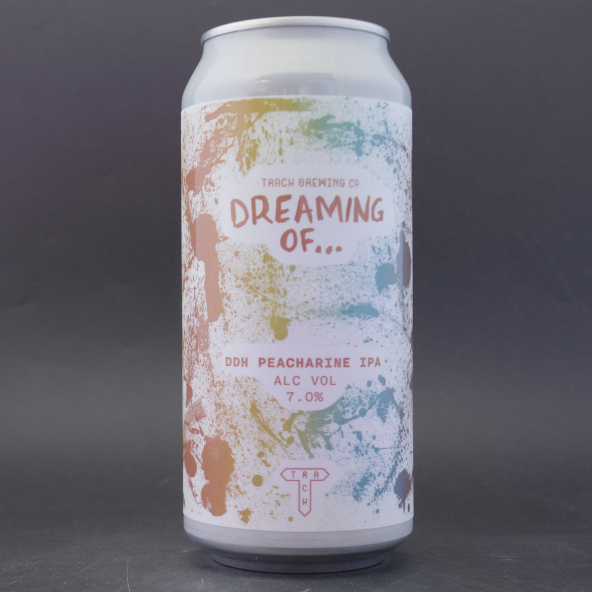 This is a can of Track - Dreaming Of... DDH Peacharine - 7% (440ml). It is a IPA craft beer available to buy from Ghost Whale, voted London's best craft beer shop.