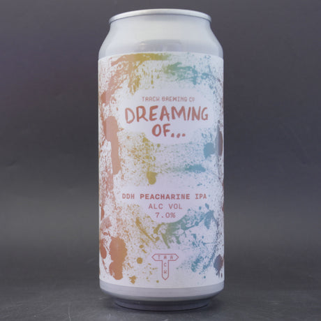 This is a can of Track - Dreaming Of... DDH Peacharine - 7% (440ml). It is a IPA craft beer available to buy from Ghost Whale, voted London's best craft beer shop.
