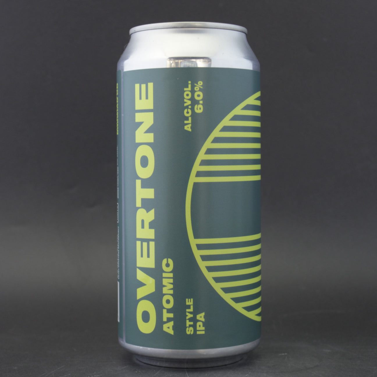 This is a can of Overtone - Atomic - 6% (440ml). It is a IPA craft beer available to buy from Ghost Whale, voted London's best craft beer shop.