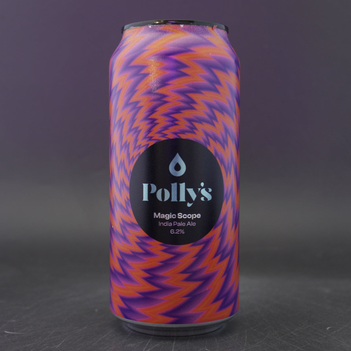 This is a can of Polly's Brew Co - Magic Scope - 6.2% (440ml). It is a IPA craft beer available to buy from Ghost Whale, voted London's best craft beer shop.
