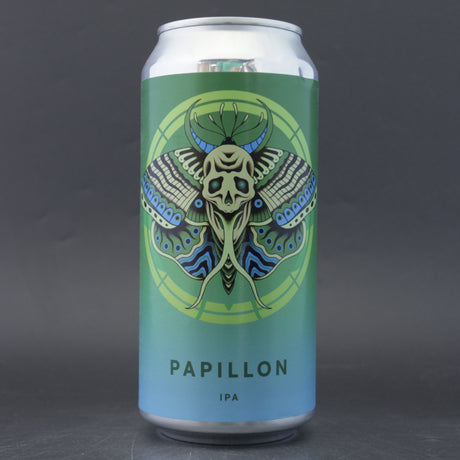 This is a can of Otherworld - Papillion - 5.5% (440ml). It is a IPA craft beer available to buy from Ghost Whale, voted London's best craft beer shop.