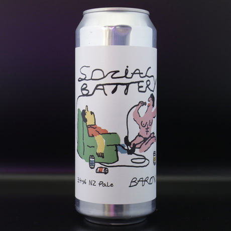 This is a can of Baron - Social Battery - 3.4% (500ml). It is a Pale Ale craft beer available to buy from Ghost Whale, voted London's best craft beer shop.