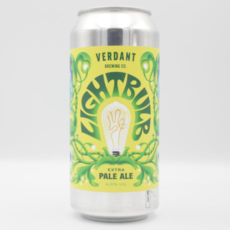 This is a can of Verdant - Lightbulb - 4.5% (440ml). It is a Pale Ale craft beer available to buy from Ghost Whale, voted London's best craft beer shop.