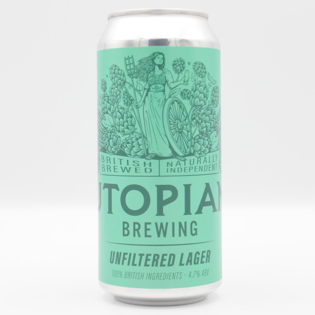 This is a can of Utopian - Unfiltered Lager - 4.7% (440ml). It is a Lager / Pilsner / Kölsch craft beer available to buy from Ghost Whale, voted London's best craft beer shop.