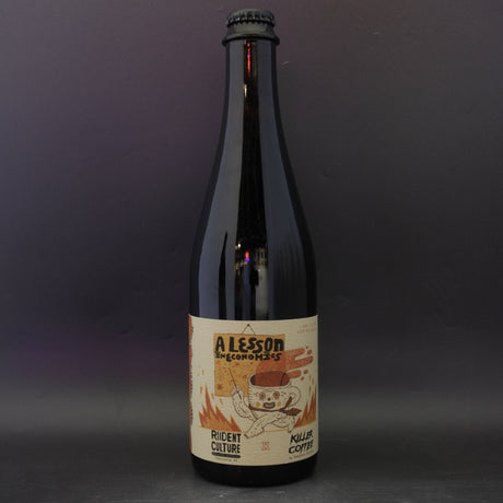 This is a bottle of Resident Culture - BBA A Lesson In Economics: Coffee - 13.5% (500ml). It is a Imperial Stout / Porter craft beer available to buy from Ghost Whale, voted London's best craft beer shop.