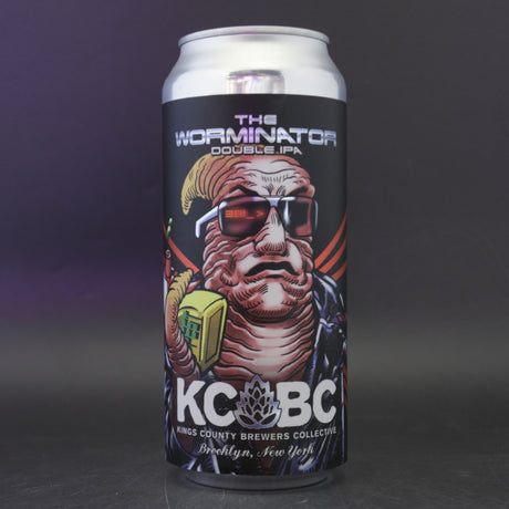 This is a can of KCBC - The Worminator - 8% (473ml). It is a Double IPA craft beer available to buy from Ghost Whale, voted London's best craft beer shop.