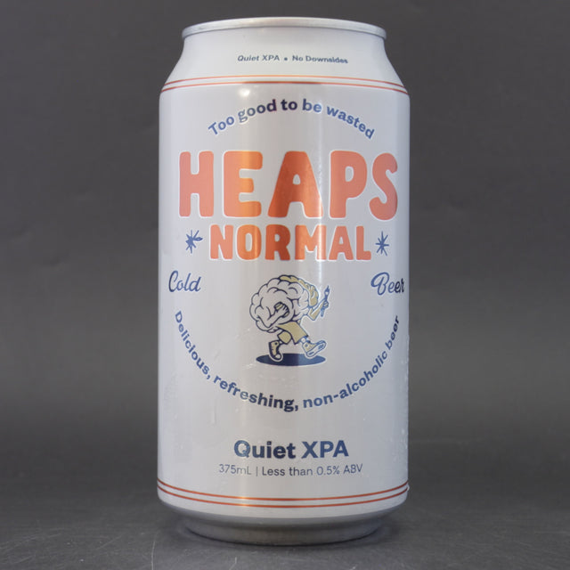 This is a can of Heaps Normal - Quiet XPA - 0.5% (375ml). It is a Pale Ale craft beer available to buy from Ghost Whale, voted London's best craft beer shop.