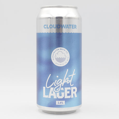 This is a can of Cloudwater - Light Lager - 3.4% (440ml). It is a Lager / Pilsner / Kölsch craft beer available to buy from Ghost Whale, voted London's best craft beer shop.