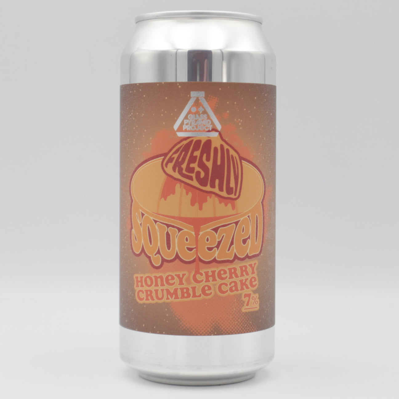 This is a can of Glass Pyramid Project - Freshly Squeezed: Honey Cherry Crumble - 7% (440ml). It is a Sour craft beer available to buy from Ghost Whale, voted London's best craft beer shop.
