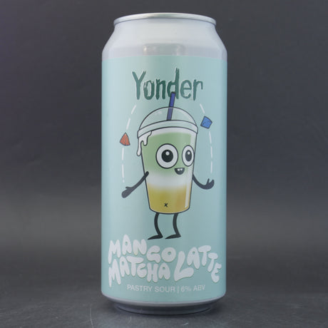 This is a can of Yonder - Mango Matcha Latte - 6% (440ml). It is a Sour craft beer available to buy from Ghost Whale, voted London's best craft beer shop.
