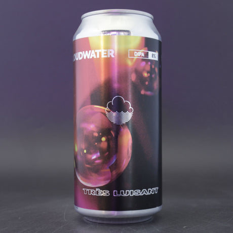 This is a can of Cloudwater - Très Luisant - 8% (440ml). It is a Double IPA craft beer available to buy from Ghost Whale, voted London's best craft beer shop.