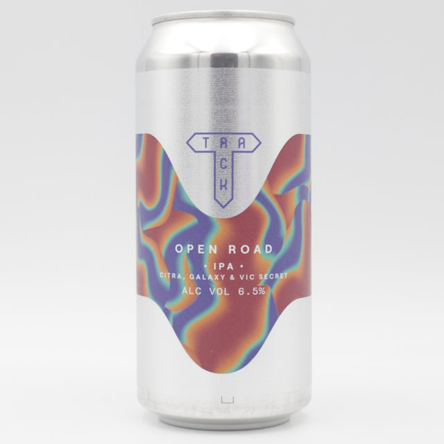 This is a can of Track - Open Road - 6.5% (440ml). It is a IPA craft beer available to buy from Ghost Whale, voted London's best craft beer shop.