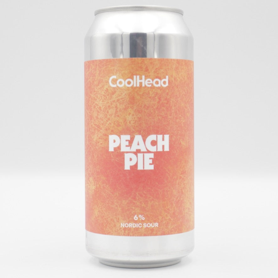 This is a can of Coolhead Brew - Peach Pie - 6% (440ml). It is a Sour craft beer available to buy from Ghost Whale, voted London's best craft beer shop.