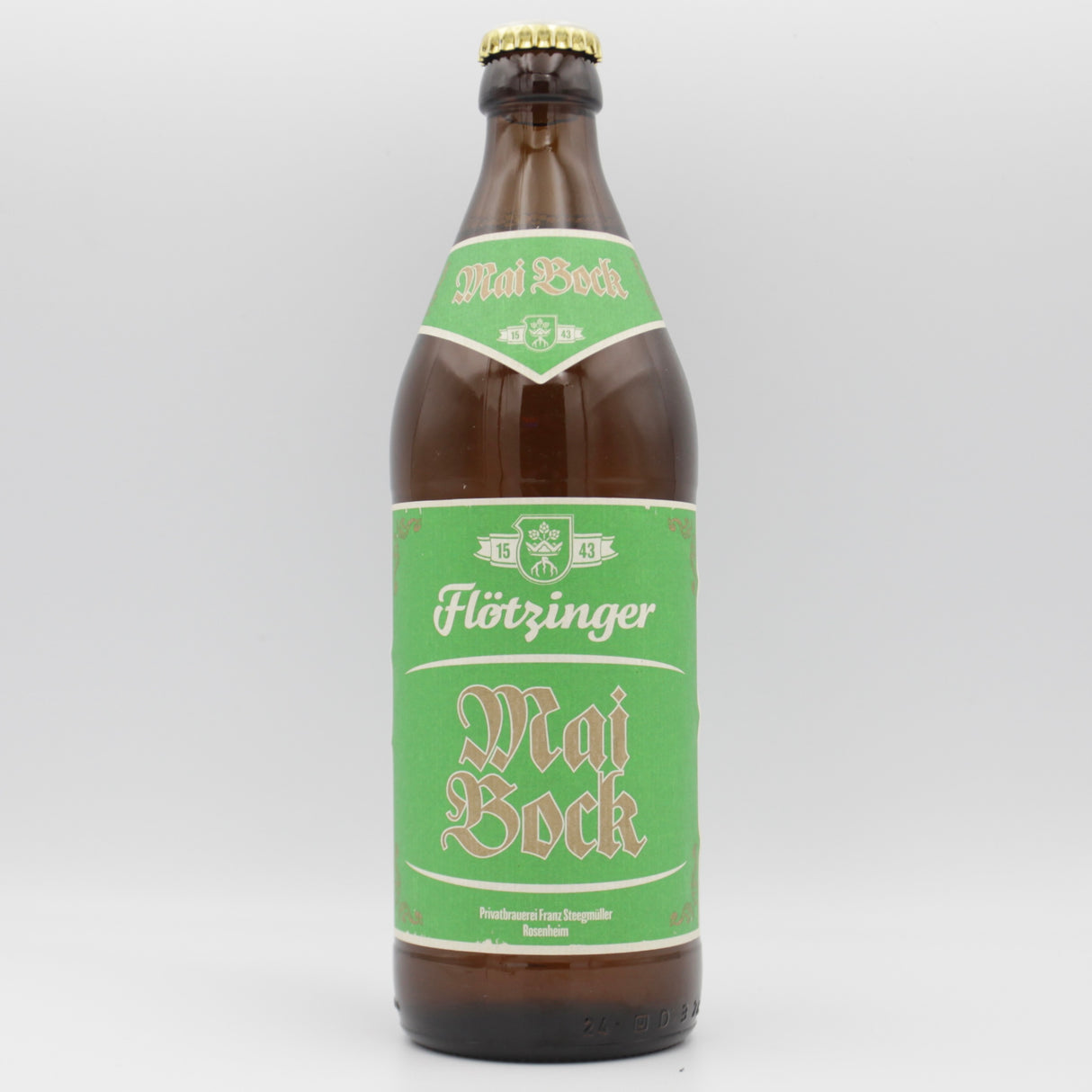 This is a bottle of Flotzinger - Maibock - 7% (500ml). It is a Lager / Pilsner / Kölsch craft beer available to buy from Ghost Whale, voted London's best craft beer shop.