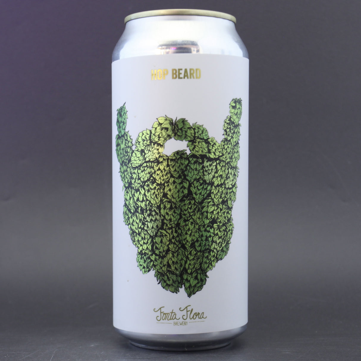 This is a can of Fonta Flora - Hop Beard - 7% (473ml). It is a IPA craft beer available to buy from Ghost Whale, voted London's best craft beer shop.