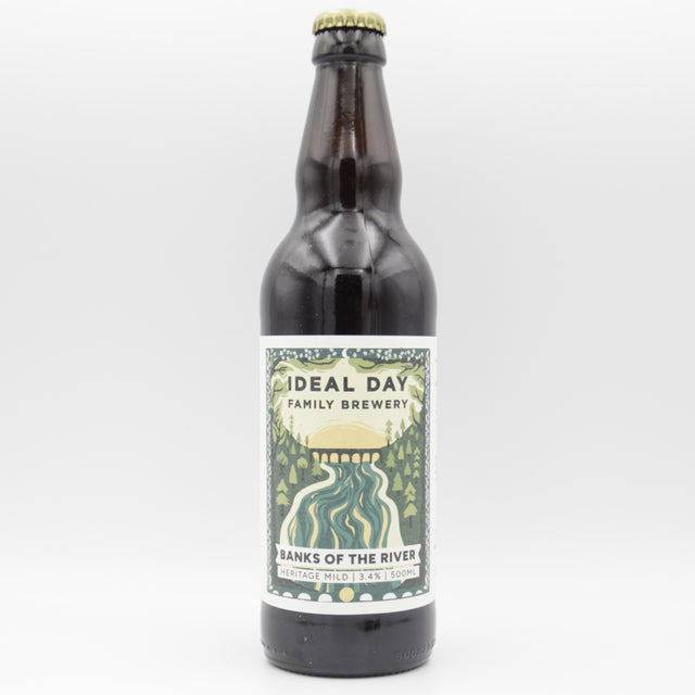 This is a bottle of Ideal Day - Banks Of The River - 3.4% (500ml). It is a Traditional English Ale craft beer available to buy from Ghost Whale, voted London's best craft beer shop.