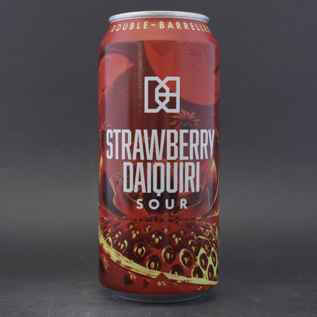 This is a can of Double Barrelled - Strawberry Daiquiri - 6% (440ml). It is a Sour craft beer available to buy from Ghost Whale, voted London's best craft beer shop.