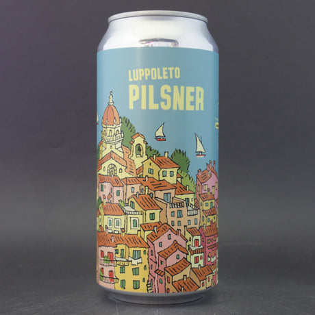This is a can of Burning Sky - Luppoleto Pils - 4.6% (440ml). It is a Lager / Pilsner / Kölsch craft beer available to buy from Ghost Whale, voted London's best craft beer shop.