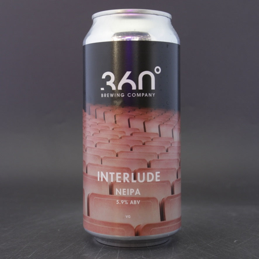 This is a can of 360 Degree Brewing Company - Interlude - 6% (440ml). It is a IPA craft beer available to buy from Ghost Whale, voted London's best craft beer shop.