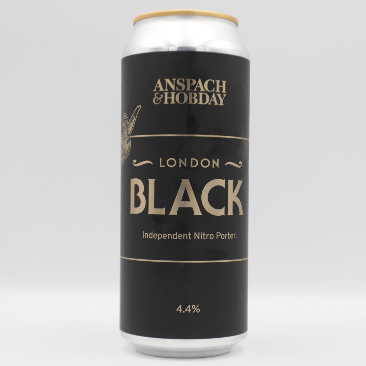 This is a can of Anspach & Hobday - London Black - 4.4% (470ml). It is a Stout / Porter craft beer available to buy from Ghost Whale, voted London's best craft beer shop.