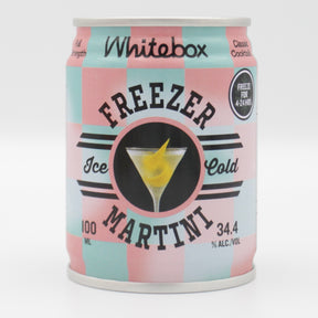 This is a can of Whitebox - Freezer Martini - 34.4% (100ml). It is a  craft cocktail available to buy from Ghost Whale, voted London's best craft beer shop.