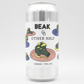 This is a can of Beak / Other Half - Greens 2026 - 10% (440ml). It is a Triple IPA craft beer available to buy from Ghost Whale, voted London's best craft beer shop.