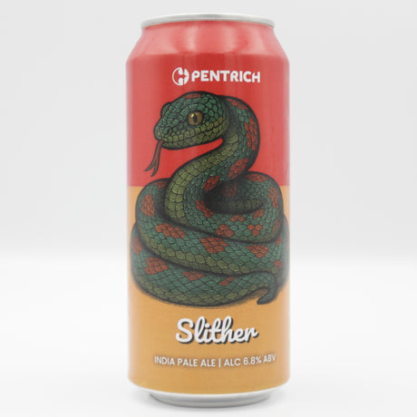 This is a can of Pentrich - Slither - 6.8% (440ml). It is a IPA craft beer available to buy from Ghost Whale, voted London's best craft beer shop.