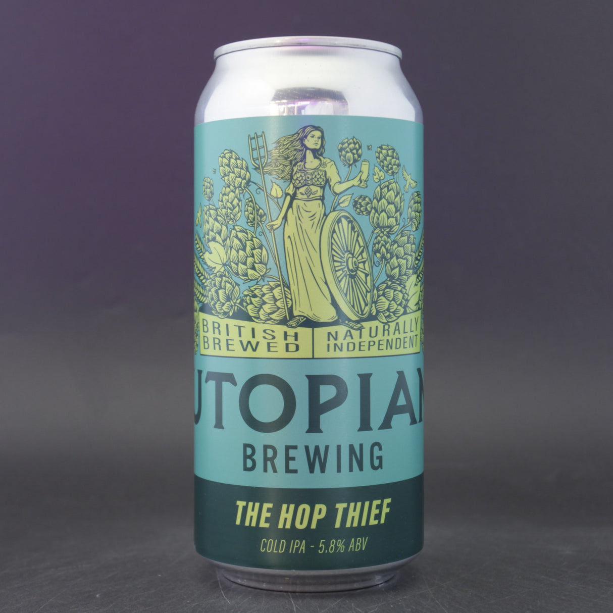 This is a can of Utopian - The Hop Thief - 5.8% (440ml). It is a IPA craft beer available to buy from Ghost Whale, voted London's best craft beer shop.