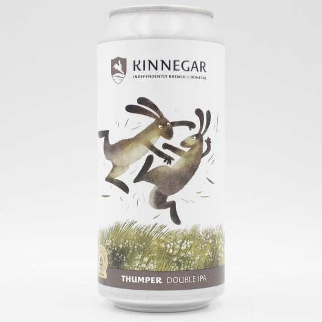 This is a can of Kinnegar - Thumper - 7.8% (440ml). It is a Double IPA craft beer available to buy from Ghost Whale, voted London's best craft beer shop.