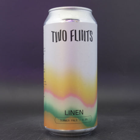 This is a can of Two Flints - Linen - 4.6% (440ml). It is a Pale Ale craft beer available to buy from Ghost Whale, voted London's best craft beer shop.