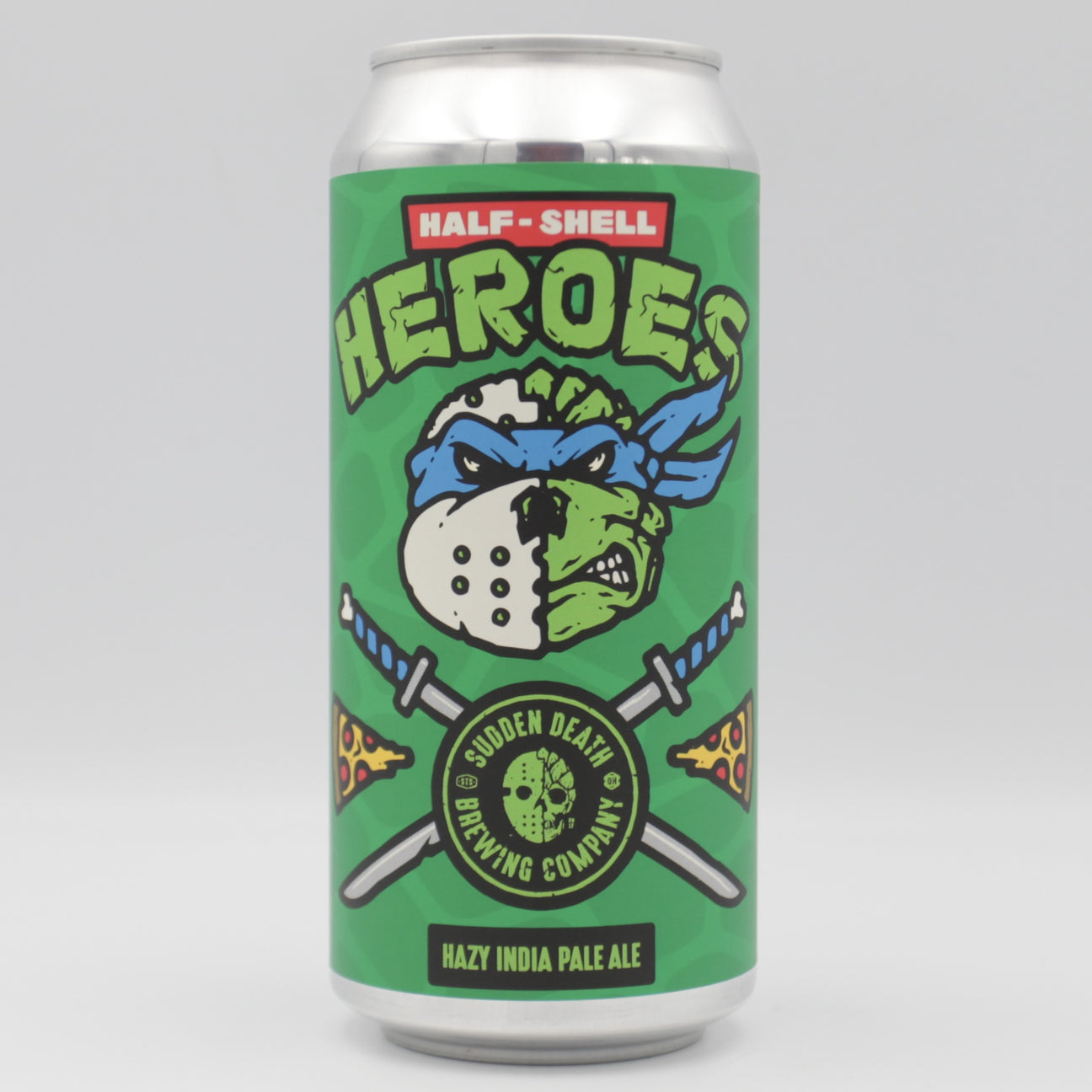This is a can of Sudden Death - Halfshell Heroes: The Blue Edition - 6% (440ml). It is a IPA craft beer available to buy from Ghost Whale, voted London's best craft beer shop.