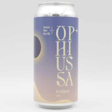 This is a can of Ophiussa - Eclipse - 7% (440ml). It is a IPA craft beer available to buy from Ghost Whale, voted London's best craft beer shop.