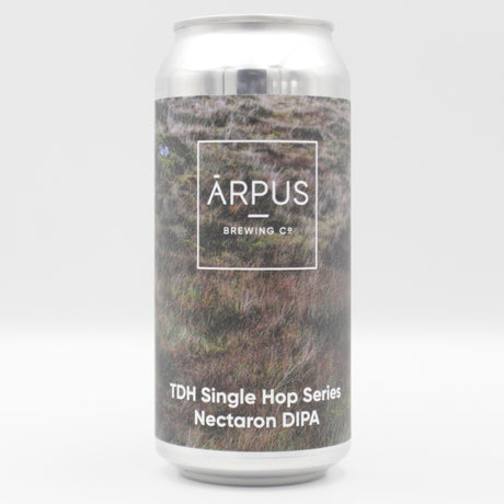 This is a can of Arpus Brewing Co - TDH Nectaron DIPA - 8% (440ml). It is a Double IPA craft beer available to buy from Ghost Whale, voted London's best craft beer shop.