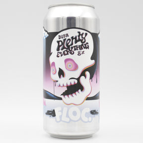 This is a can of Floc - Plenty Everything 2026 - 8% (440ml). It is a Double IPA craft beer available to buy from Ghost Whale, voted London's best craft beer shop.