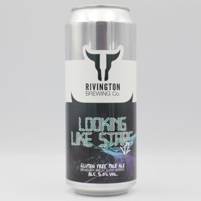 This is a can of Rivington - Looking Like Stars V2 - 5% (500ml). It is a Pale Ale craft beer available to buy from Ghost Whale, voted London's best craft beer shop.