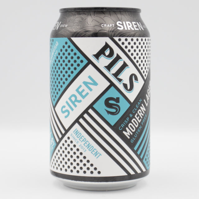 This is a can of Siren - Siren Pils - 4.8% (330ml). It is a Lager / Pilsner / Kölsch craft beer available to buy from Ghost Whale, voted London's best craft beer shop.