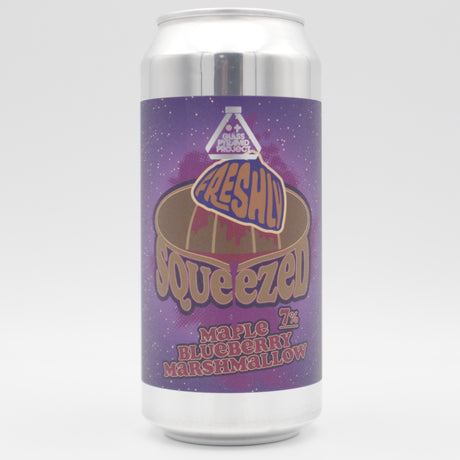 This is a can of Glass Pyramid Project - Freshly Squeezed: Maple + Blueberry + Marshmallow - 7% (440ml). It is a Sour craft beer available to buy from Ghost Whale, voted London's best craft beer shop.
