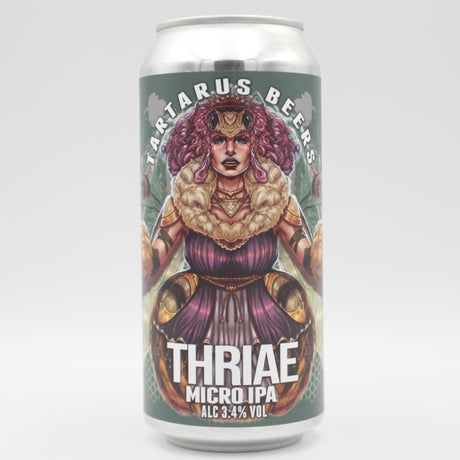 This is a can of Tartarus - Thriae - 3.4% (440ml). It is a Pale Ale craft beer available to buy from Ghost Whale, voted London's best craft beer shop.