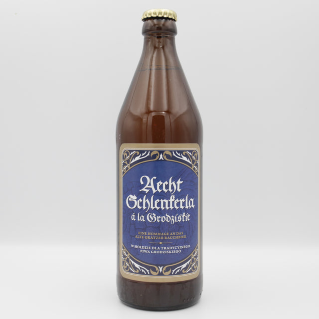 This is a bottle of Schlenkerla - Grodziskie - 2.9% (500ml). It is a Wit / Wheat craft beer available to buy from Ghost Whale, voted London's best craft beer shop.