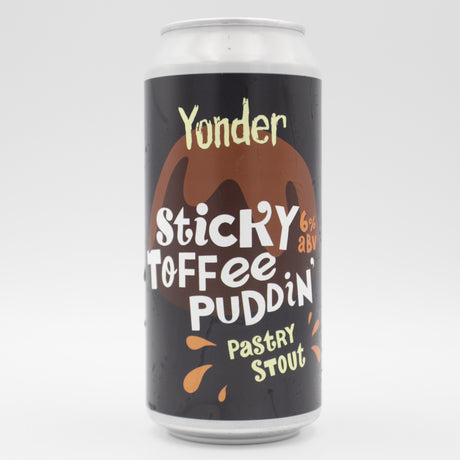 This is a can of Yonder - Sticky Toffee Puddin' - 6% (440ml). It is a Stout / Porter craft beer available to buy from Ghost Whale, voted London's best craft beer shop.