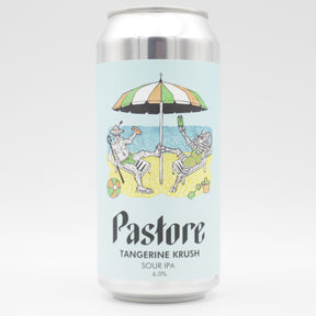 This is a can of Pastore - Tangerine Krush - 6% (440ml). It is a Sour craft beer available to buy from Ghost Whale, voted London's best craft beer shop.