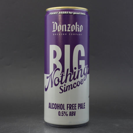 This is a can of Donzoko - Big Nothing Simcoe - 0.5% (330ml). It is a Pale Ale craft beer available to buy from Ghost Whale, voted London's best craft beer shop.