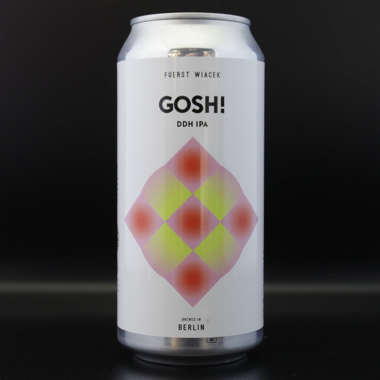 This is a can of Fuerst Wiacek / Left Handed Giant - Gosh! - 6.8% (440ml). It is a IPA craft beer available to buy from Ghost Whale, voted London's best craft beer shop.