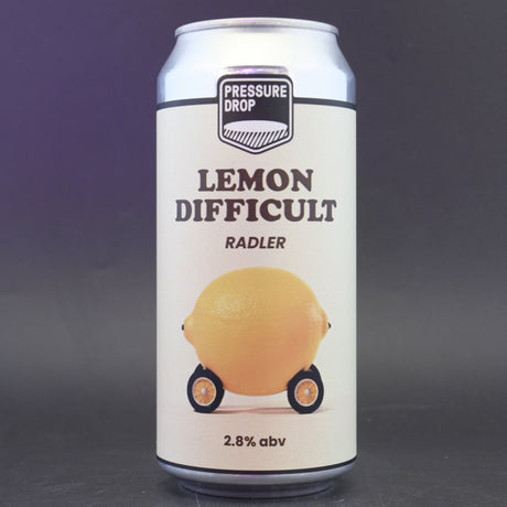 This is a can of Pressure Drop - Lemon Difficult - 2.8% (440ml). It is a Lager / Pilsner / Kölsch craft beer available to buy from Ghost Whale, voted London's best craft beer shop.