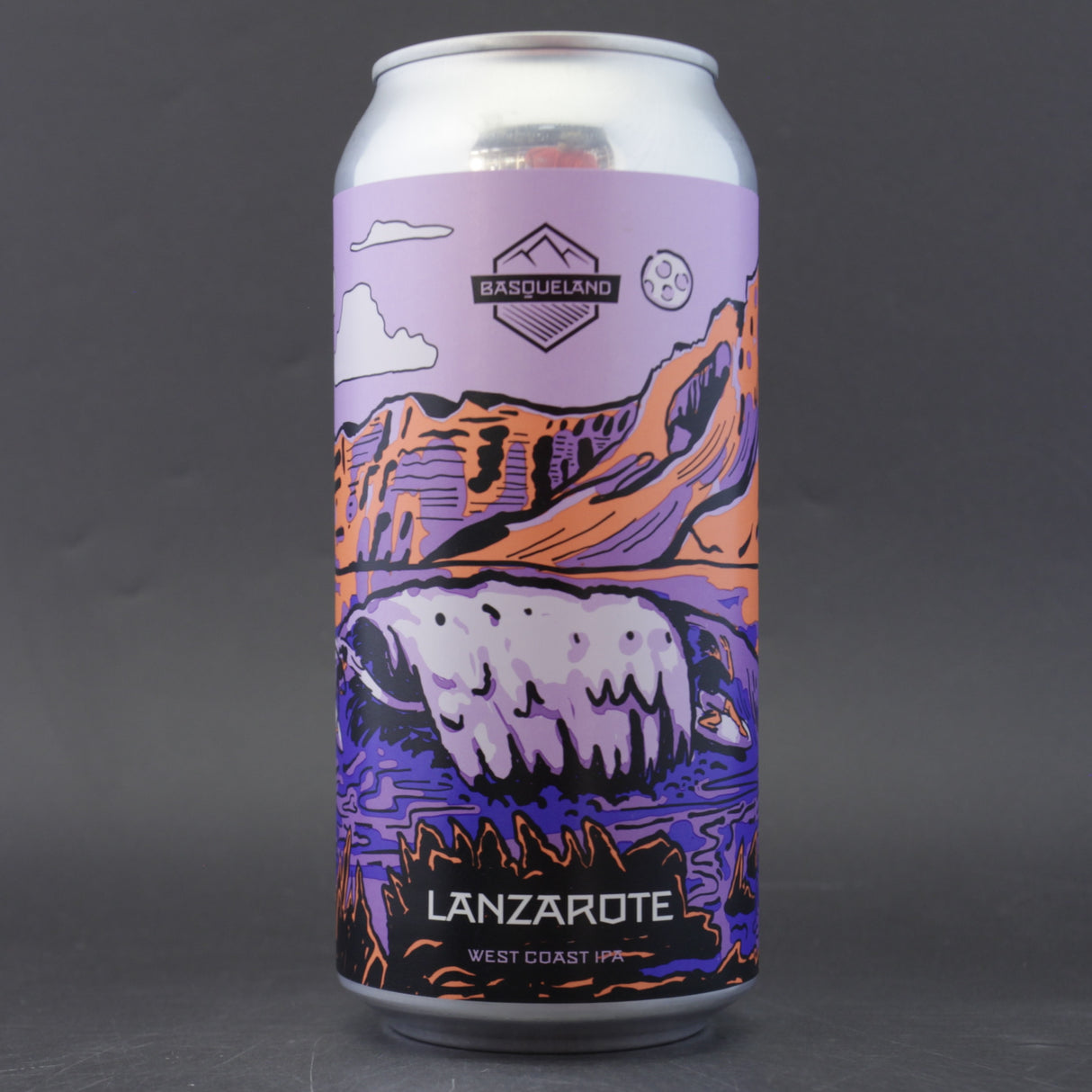 This is a can of Basqueland - Lanzarote - 6.4% (440ml). It is a IPA craft beer available to buy from Ghost Whale, voted London's best craft beer shop.