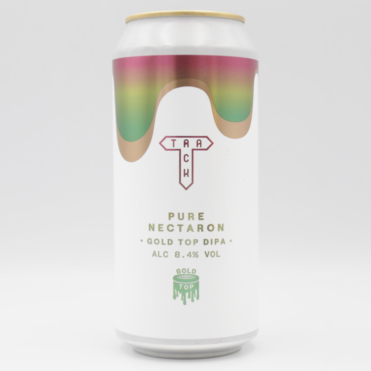 This is a can of Track - PURE Nectaron - 8.4% (440ml). It is a Double IPA craft beer available to buy from Ghost Whale, voted London's best craft beer shop.