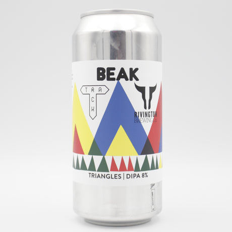 This is a can of Beak / Track - Triangles 2026 - 8% (440ml). It is a Double IPA craft beer available to buy from Ghost Whale, voted London's best craft beer shop.