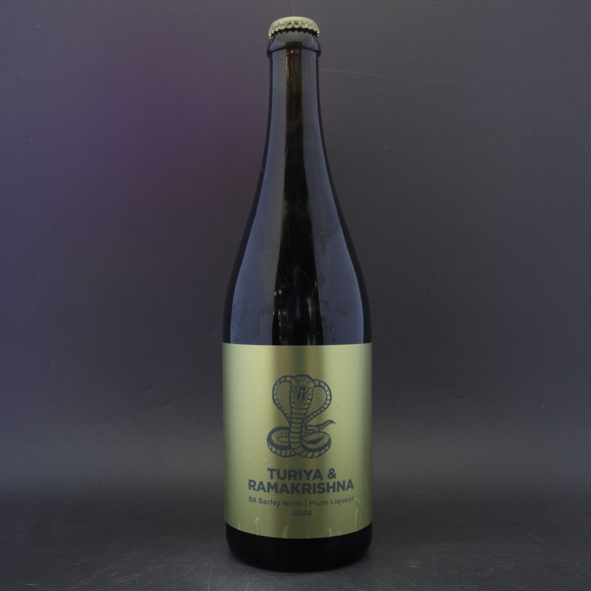 This is a sharing bottle of Pomona Island - Turiya & Ramakrishna Plum Liquor 2024 - 10% (750ml). It is a Barley Wine craft beer available to buy from Ghost Whale, voted London's best craft beer shop.