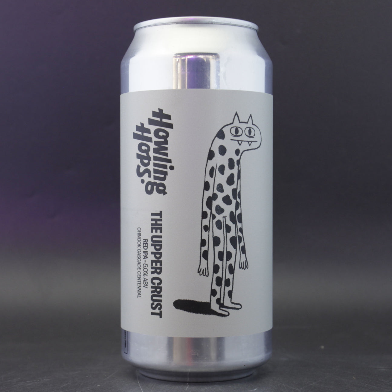 This is a can of Howling Hops - The Upper Crust - 5% (440ml). It is a IPA craft beer available to buy from Ghost Whale, voted London's best craft beer shop.