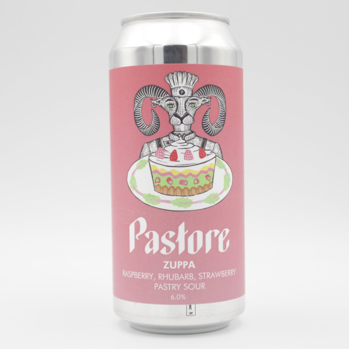This is a can of Pastore - Zuppa - 6% (440ml). It is a Sour craft beer available to buy from Ghost Whale, voted London's best craft beer shop.